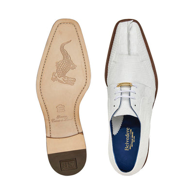 Belvedere White Crocodile Lizard Skin Mens Shoes Valter 2 MEN 1480 WHITE-M-09  - from alligatorwarehouse.com