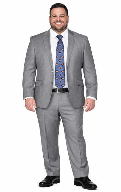 Bertolini 2Pc & 3PC Lt. Gray Two-button Wool & Silk Blend Suit