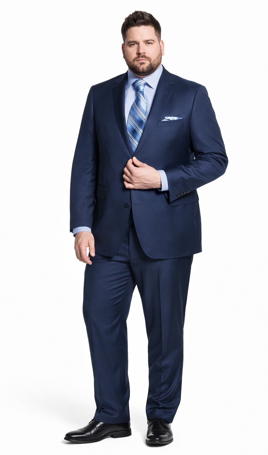 Bertolini Wool & Silk 2Pc French Blue Suit