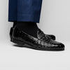 Marco Di Milano Bianchi Black Caiman Crocodile Tassel Loafers 4 BIANCHI_CAIMAN FUSCUS_BLACK_8  - from alligatorwarehouse.com