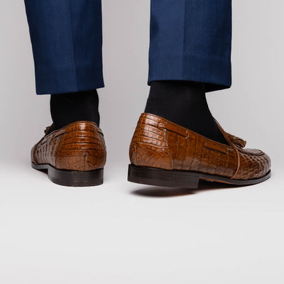 Marco Di Milano Bianchi Bay Apache Caiman Crocodile Tassel Loafers 5 BIANCHI_CAIMAN FUSCUS_BAY APACHE_8  - from alligatorwarehouse.com