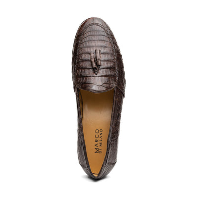 Marco Di Milano Bianchi Brown Caiman Crocodile Tassel Loafers 4 BIANCHI_CAIMAN FUSCUS_BROWN_8  - from alligatorwarehouse.com