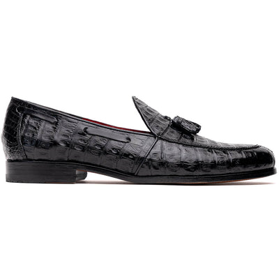 Marco Di Milano Bianchi Black Caiman Crocodile Tassel Loafers 1 BIANCHI_CAIMAN FUSCUS_BLACK_8  - from alligatorwarehouse.com