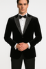 Big and Tall Velvet Blazer in Color Black  - Sportcoat  Rhinestone-Embedded  Stacy Adams $179 6   - from alligatorwarehouse.com