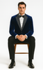 Big and Tall Velvet Blazer in Color Blue  - Sportcoat  Rhinestone-Embedded  Stacy Adams $179 3   - from alligatorwarehouse.com