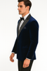 Big and Tall Velvet Blazer in Color Blue  - Sportcoat  Rhinestone-Embedded  Stacy Adams $179 8   - from alligatorwarehouse.com