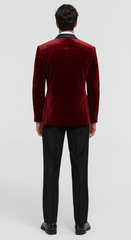 Big and Tall Velvet Blazer in Color Burgundy - Maroon - Wine Color - Sportcoat Rhinestone-Embedded Stacy Adams