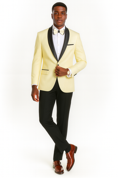 Big And Tall Suit For Men - Jacket + Pants + Bowtie + Pants - Ivory Suit 9   - from alligatorwarehouse.com