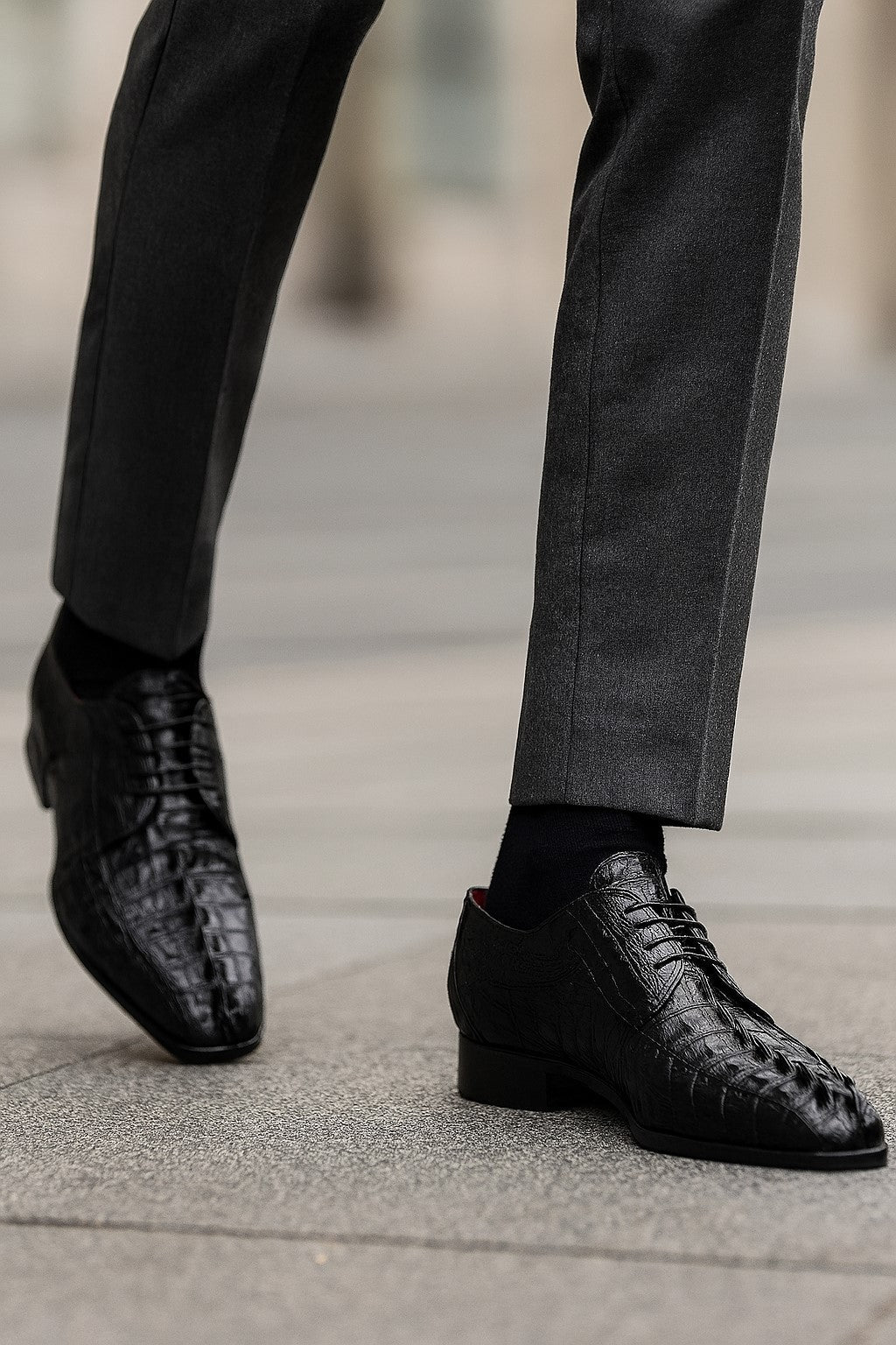 Marco Di Milano Cancun Black Caiman Crocodile Derby