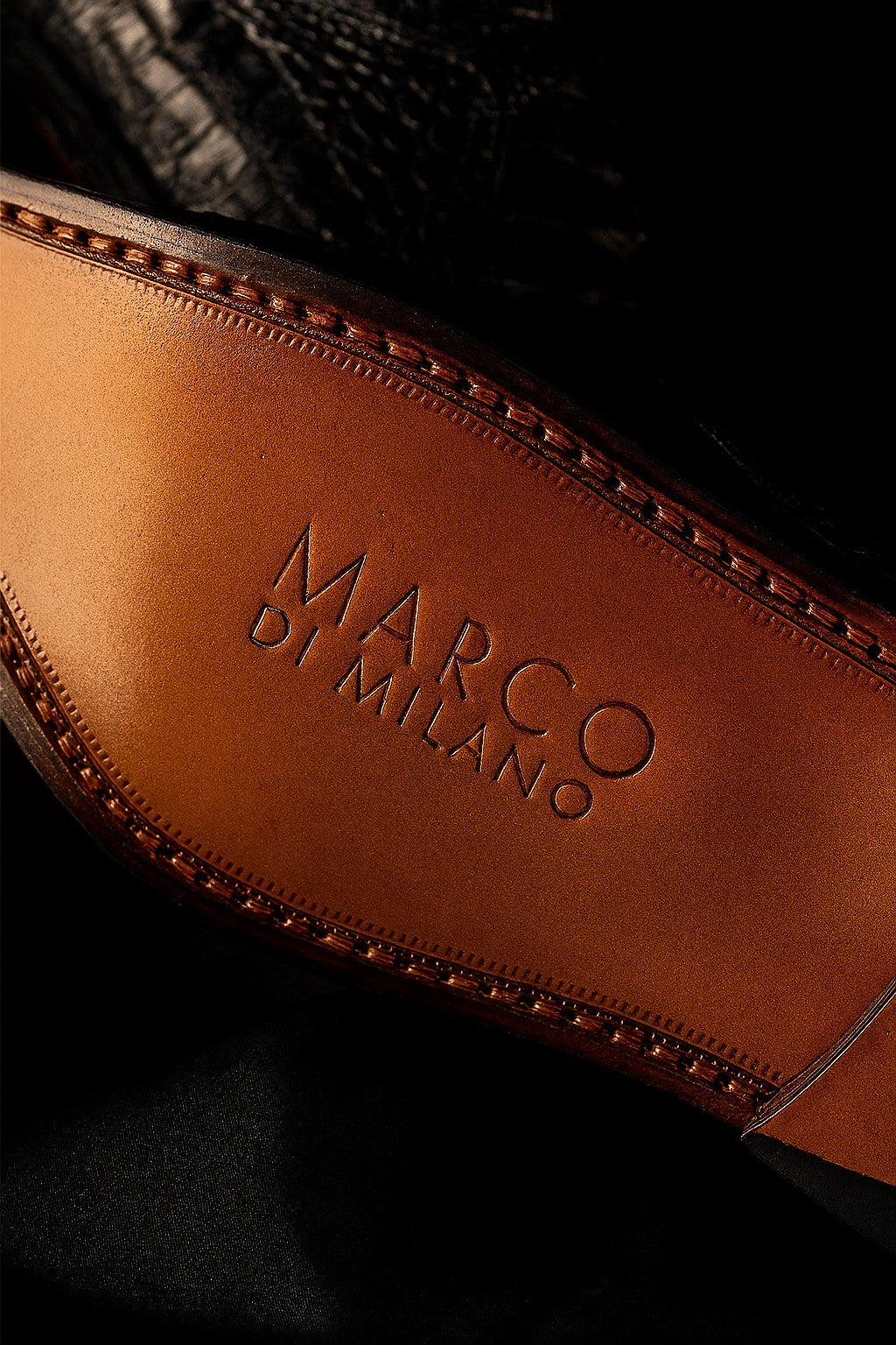 Marco Di Milano Cancun Black Caiman Crocodile Derby