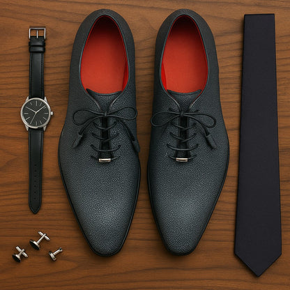 Marco Di Milano Pannuci Black Stingray Dress Oxfords