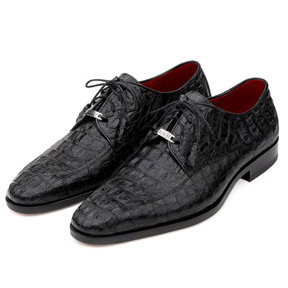 Marco Di Milano Apricena Caiman Crocodile Derby in Black
