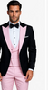 Black And Pink suit - Tuxedo Looking With Double Breasted Vest Peak Lapel 100% Wool 7   - from alligatorwarehouse.com