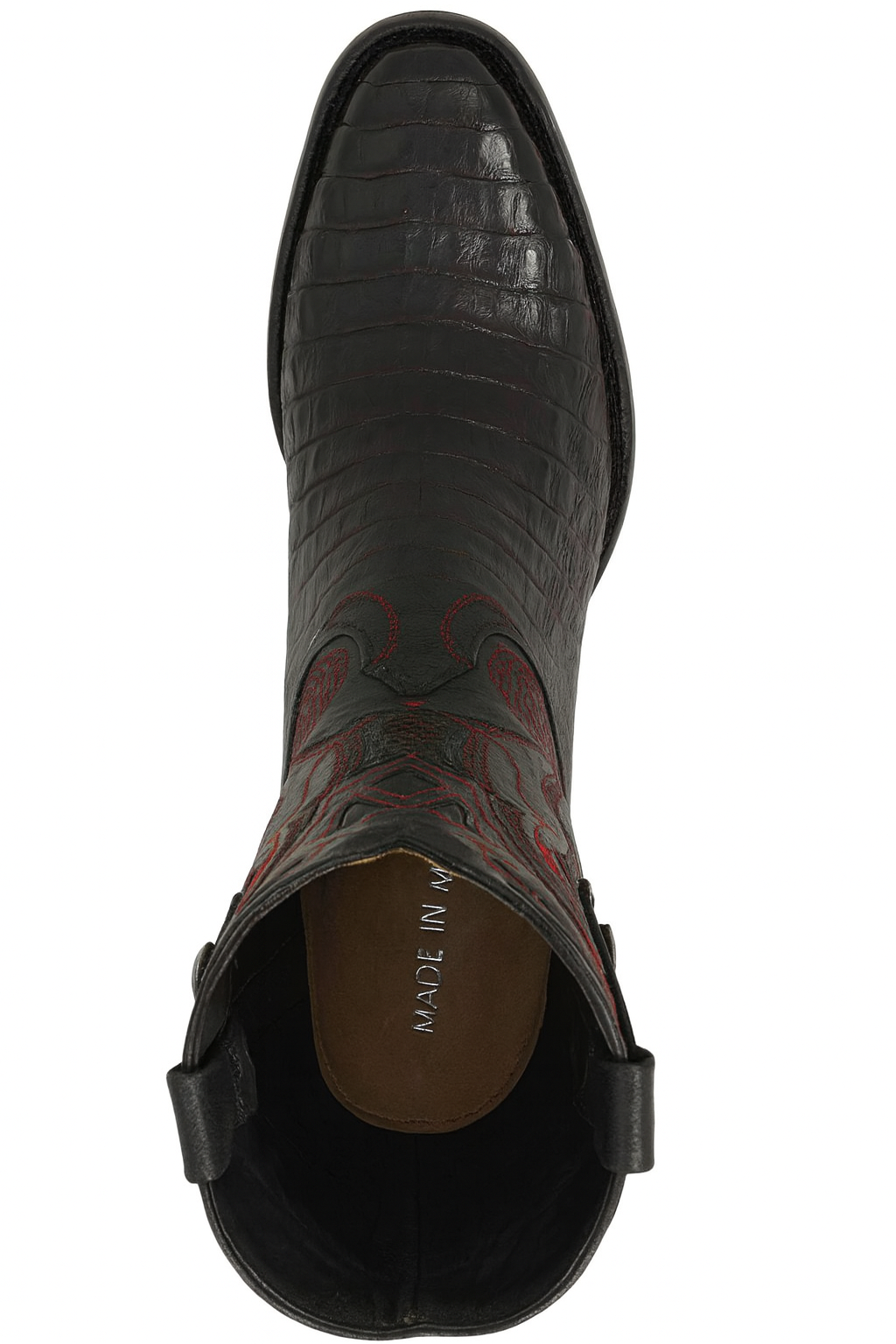 Black Cherry Caiman Cowboy Boots Snip Toe 6   - from alligatorwarehouse.com