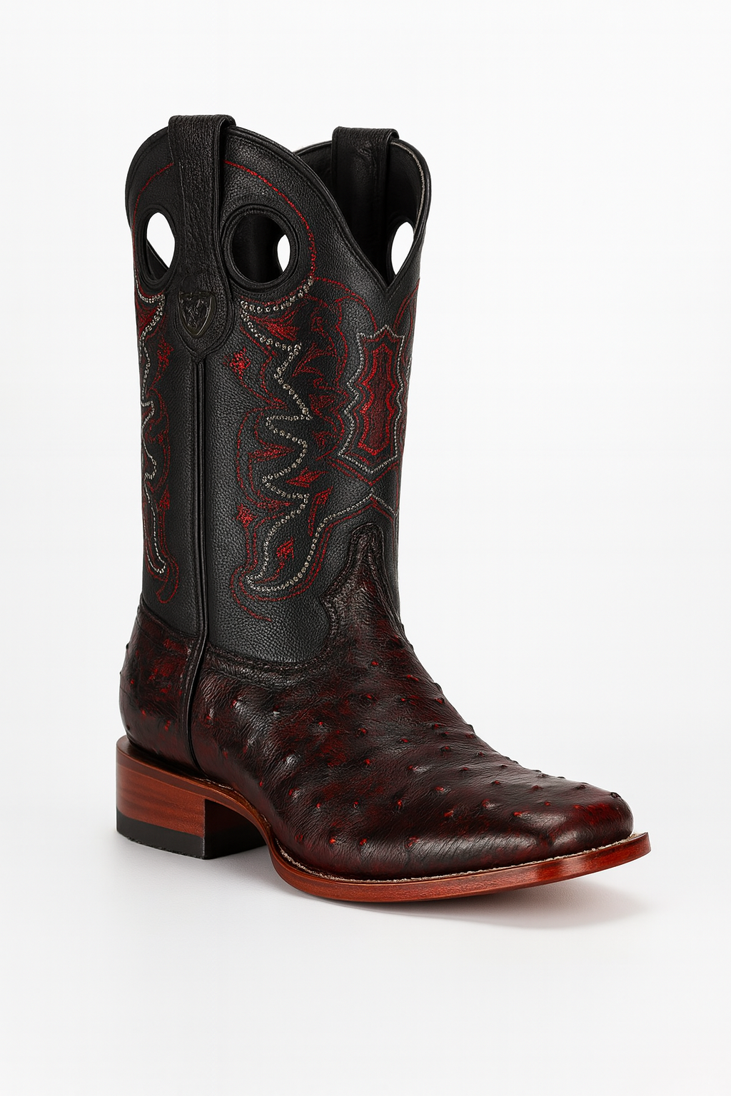 Black Cherry Ostrich Cowboy Boots