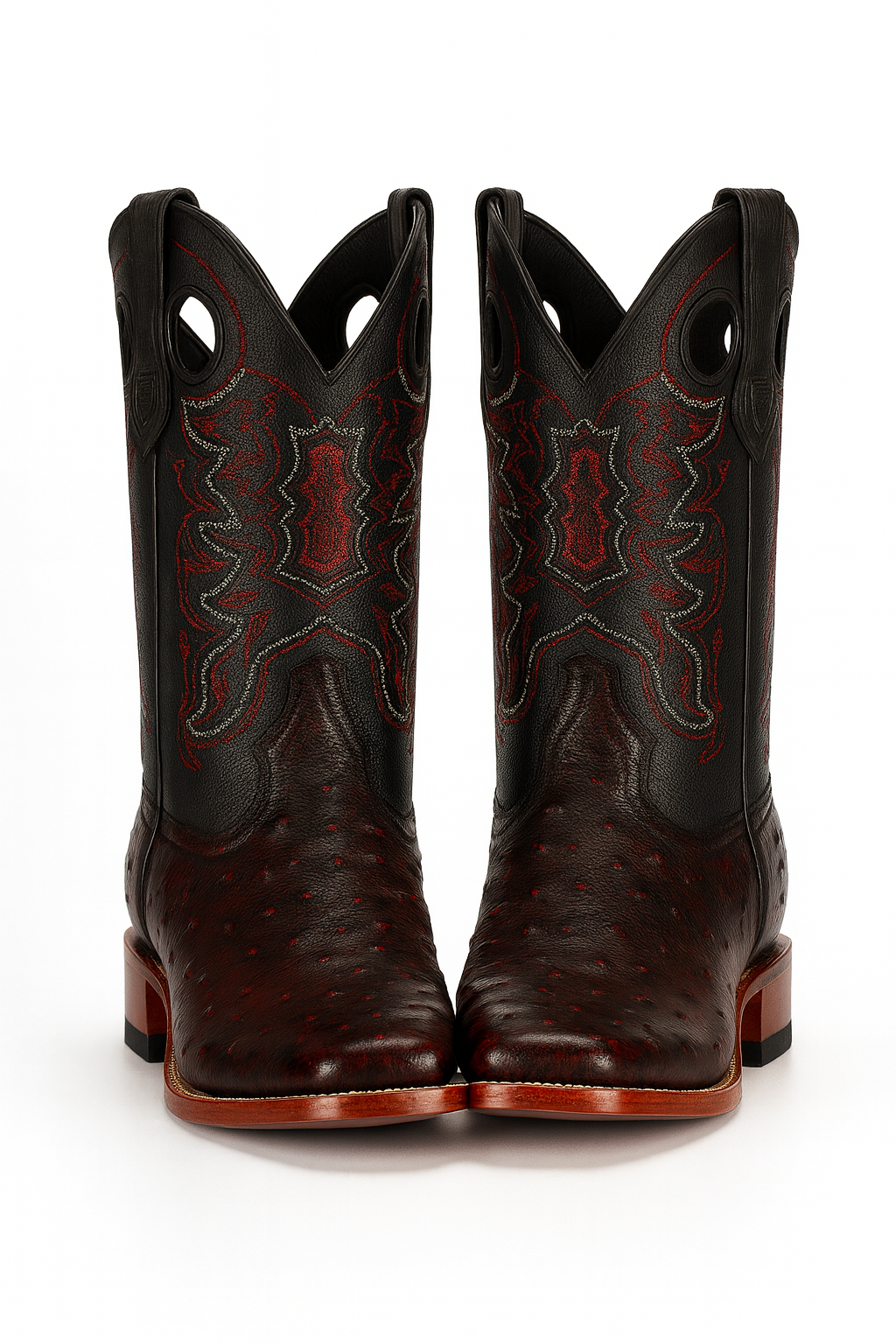 Black Cherry Ostrich Cowboy Boots