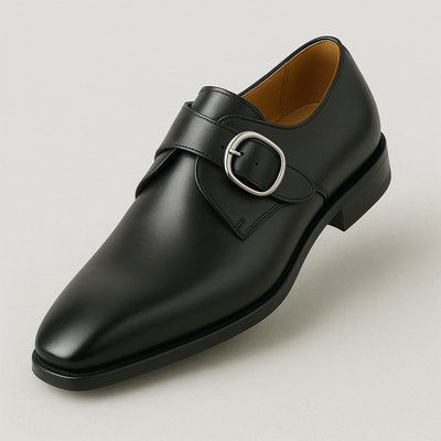 Mens Carrucci Classic Leather Fade Single D-Buckle Monk Strap Dress Shoe in Chestnut 76   - from alligatorwarehouse.com