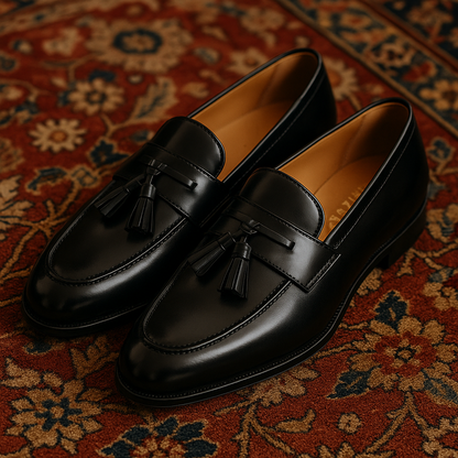 Mens Mezlan Santander Classic Tassel Loafer Dress Shoe in Black - LAST CAL