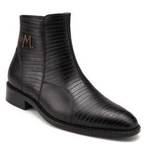 Peninsula Lizard Emblem Boot Black By Mezlan Made In Spain Brand