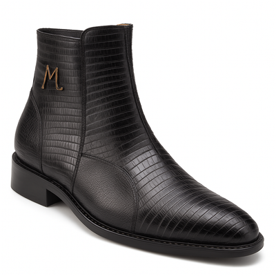 Peninsula Lizard Emblem Boot Black By Mezlan Made In Spain Brand 1   - from alligatorwarehouse.com