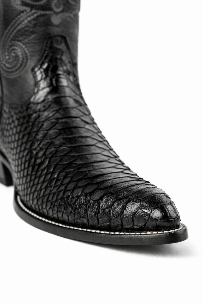 Men's Wild West Python Skin Yellow Gold J Toe Boots 29957