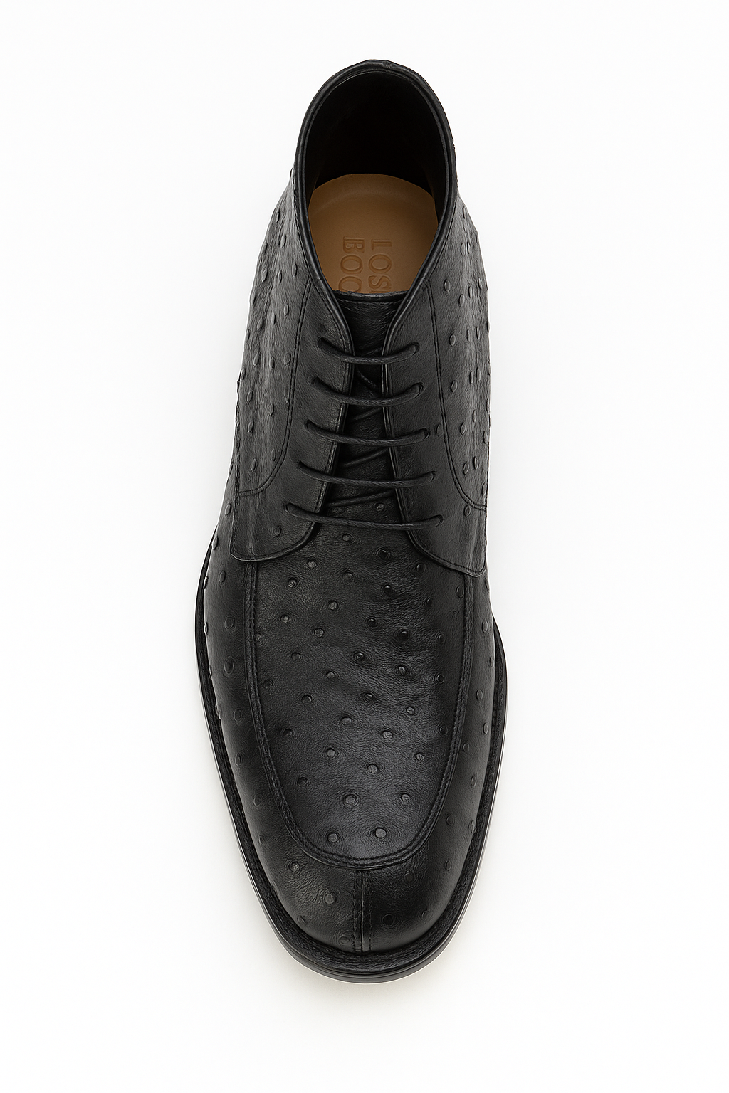 Los Altos Black Ostrich Quill Dress Ankle Boots