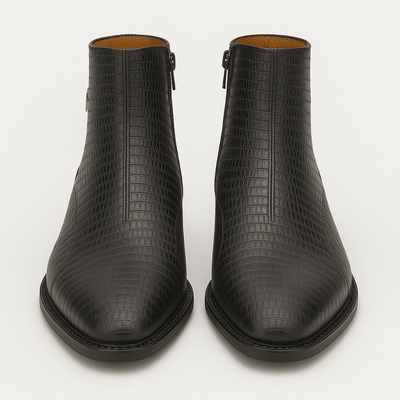 Peninsula Lizard Emblem Boot Black By Mezlan Made In Spain Brand 6   - from alligatorwarehouse.com