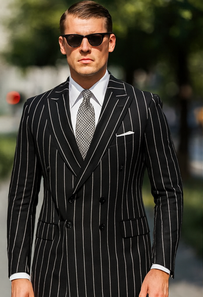 Black Pinstripe Suit - Gangster Suit - 1920's Suit 1   - from alligatorwarehouse.com