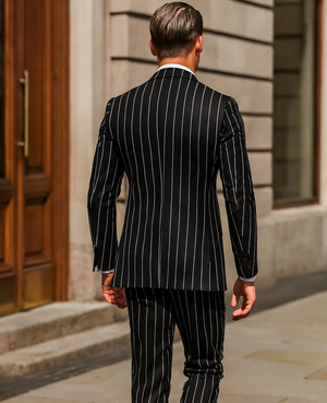 Black Pinstripe Suit - Gangster Suit - 1920's Suit