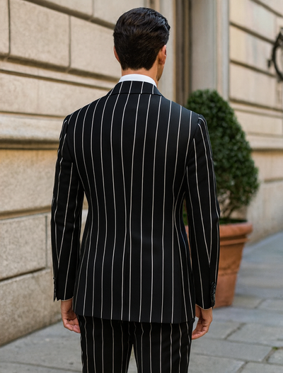 Black Pinstripe Suit - Gangster Suit - 1920's Suit - Double Breasted Suit 2   - from alligatorwarehouse.com