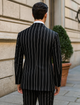Black Pinstripe Suit - Gangster Suit - 1920's Suit - Double Breasted Suit