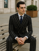 Black Pinstripe Suit - Gangster Suit - 1920's Suit - Double Breasted Suit 4   - from alligatorwarehouse.com