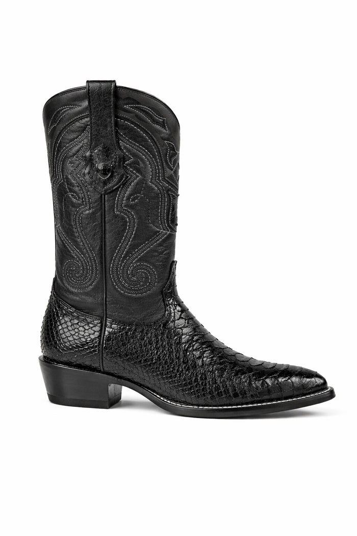 Men's Wild West Python Skin Yellow Gold J Toe Boots 29957