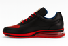 Belvedere  Flash Men's Shoes Black & Red Exotic Ostrich / Calf-skin Leather Casual Sneakers 4 MEN E01 BLACK/RED-M-06  - from alligatorwarehouse.com