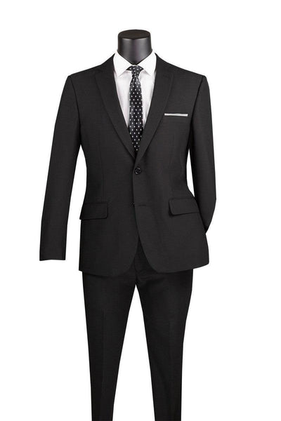 Black Slim Fit 2 Piece Suit 1 SO1S-2PP_BLACK_36S  - from alligatorwarehouse.com