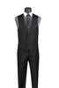 Black Trimmed Lapel Slim Fit 3 Piece Suit 2 SO1SV2T-8_BLACK_36S  - from alligatorwarehouse.com