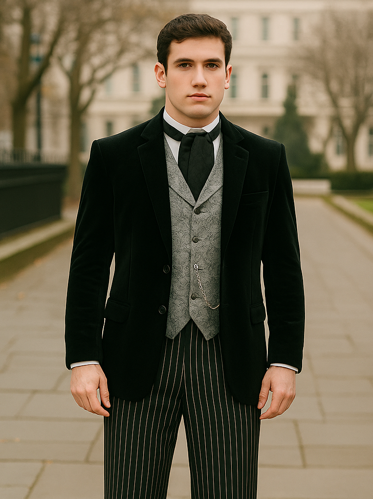 Black Velvet Roderick Smoking Jacket – Elegant Men's Wear