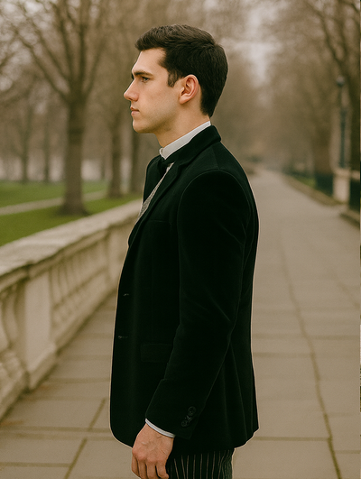 Black Velvet Roderick Smoking Jacket – Elegant Men's Wear 5   - from alligatorwarehouse.com