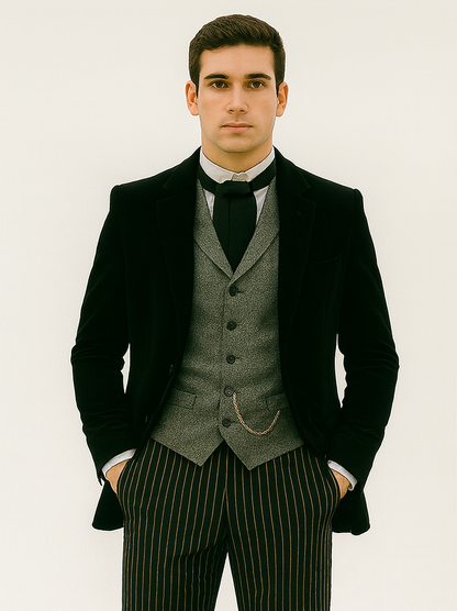 Black Velvet Roderick Smoking Jacket – Elegant Men's Wear