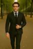 Wool Suit - Italian Made Business Suit by Statement Men's 3 Piece 100% Wool Modern Fit Suit - Micro Checker Pattern 2 ZILONI-3_Black_40R  - from alligatorwarehouse.com