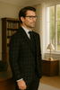 Wool Suit - Italian Made Business Suit by Statement Men's 3 Piece 100% Wool Modern Fit Suit - Plaid Pattern 4 ZILONI-4_Black_38R  - from alligatorwarehouse.com