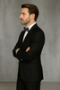 Wool Suit - Italian Made Business Suit by Statement Men's 2 Piece 100% Wool Modern Fit Suit - Subtle Texture 4 VERNAZA_Black_38R  - from alligatorwarehouse.com