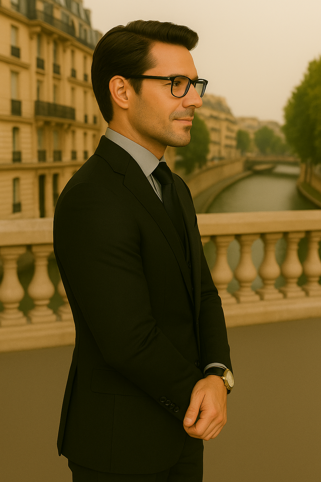 Wool Suit - Italian Made Business Suit by Statement Men's 3 Piece 100% Wool Modern Fit Suit - Micro Checker Pattern