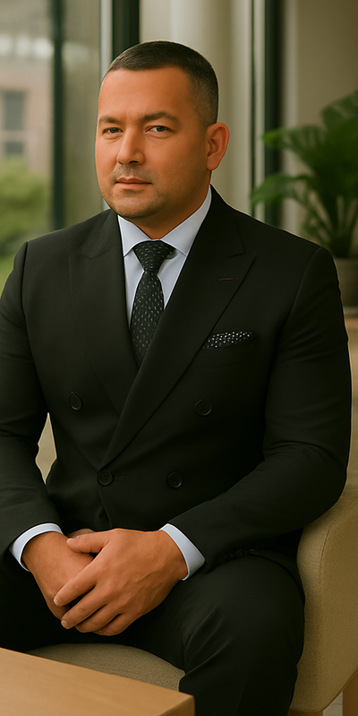 Wool Suit - Italian Made Business Suit by Statement Men's 2 Piece 100% Wool Double Breasted Suit - Micro Windowpane 4 DBSALOTE_Black_38R  - from alligatorwarehouse.com