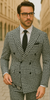 Wool Suit - Italian Made Business Suit by Statement Men's 2 Piece 100% Wool Double Breasted Suit - Houndstooth Pattern 5 DBMASIMO_Black_38R  - from alligatorwarehouse.com