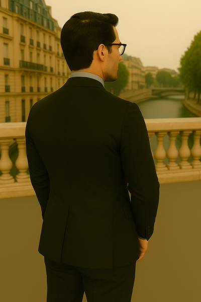 Wool Suit - Italian Made Business Suit by Statement Men's 3 Piece 100% Wool Modern Fit Suit - Micro Checker Pattern 5 ZILONI-3_Black_40R  - from alligatorwarehouse.com