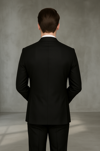 Wool Suit - Italian Made Business Suit by Statement Men's 2 Piece 100% Wool Modern Fit Suit - Subtle Texture