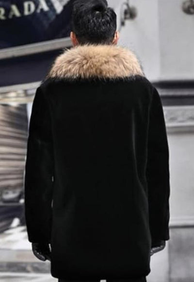 Men Long Faux Fur Coat Brown 2   - from alligatorwarehouse.com