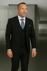 Wool Suit - Italian Made Business Suit by Statement Men's 3 Piece 100% Wool Fashion Suit - Bold Colors 6 AMIRI_Ash_38R  - from alligatorwarehouse.com