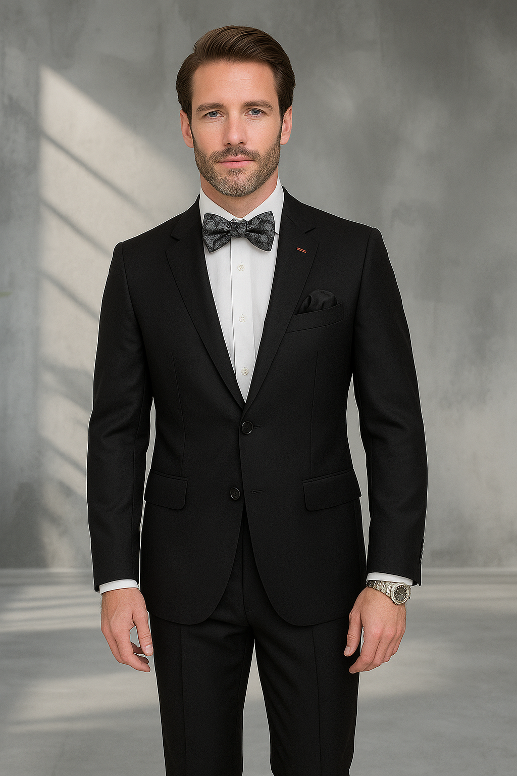 Wool Suit - Italian Made Business Suit by Statement Men's 2 Piece 100% Wool Modern Fit Suit - Subtle Texture
